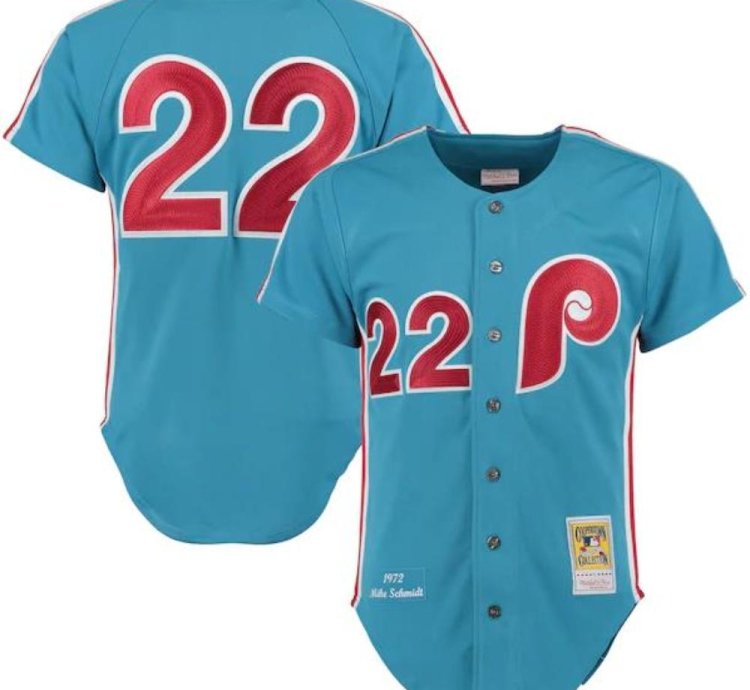 Philadelphia Phillies Mike Schmidt Blue 1972 Throwback Jersey