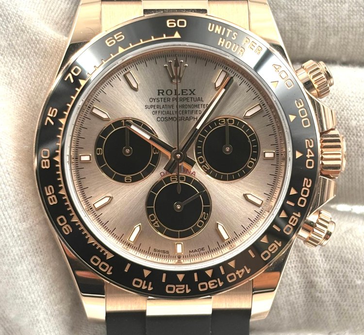 Rolex Daytona Unworn Daytona 40mm Sundust Dial Rose Gold Oysterflex 126515ln Box Papers 2024