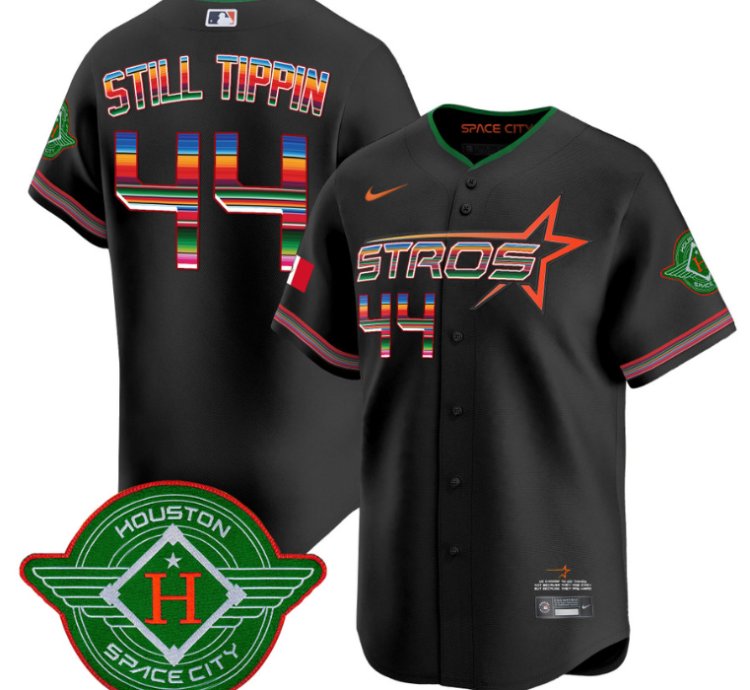 Still Tippin Jersey 44 Astros 2025 City Connect Mexico Vapor Premier Limited Stitched Black