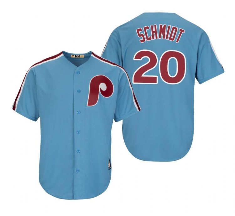 Philadelphia Phillies Mike Schmidt Light Blue Throwback Jersey