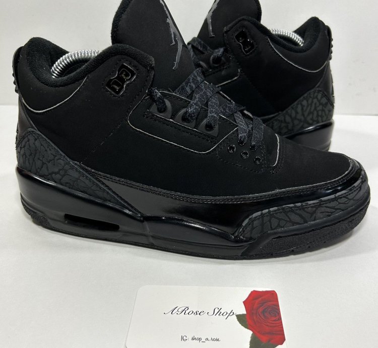 Nike Air Jordan 3 Retro Black Cat Shoes Size 7 5