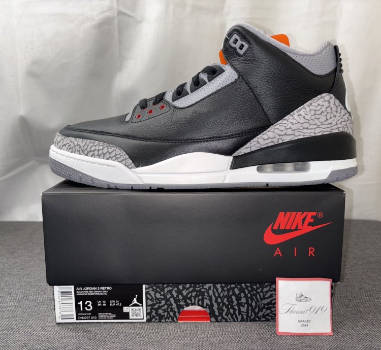 Nike Air Jordan 3 Retro Black Cement 2024 13 Dn3707-010