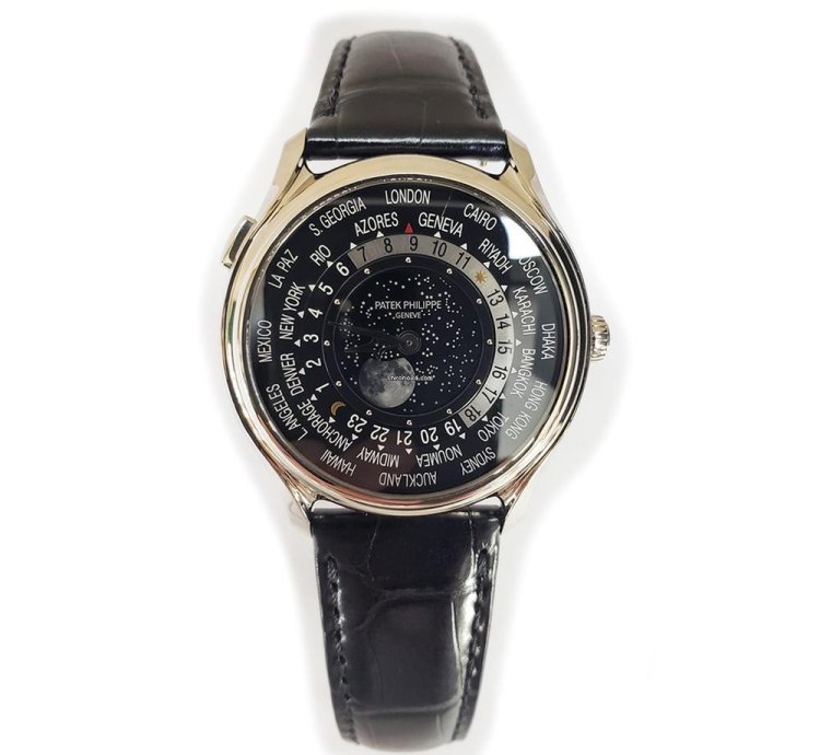Patek Philippe World Time Anniversary 175th White Gold Black Dial 5575g-001