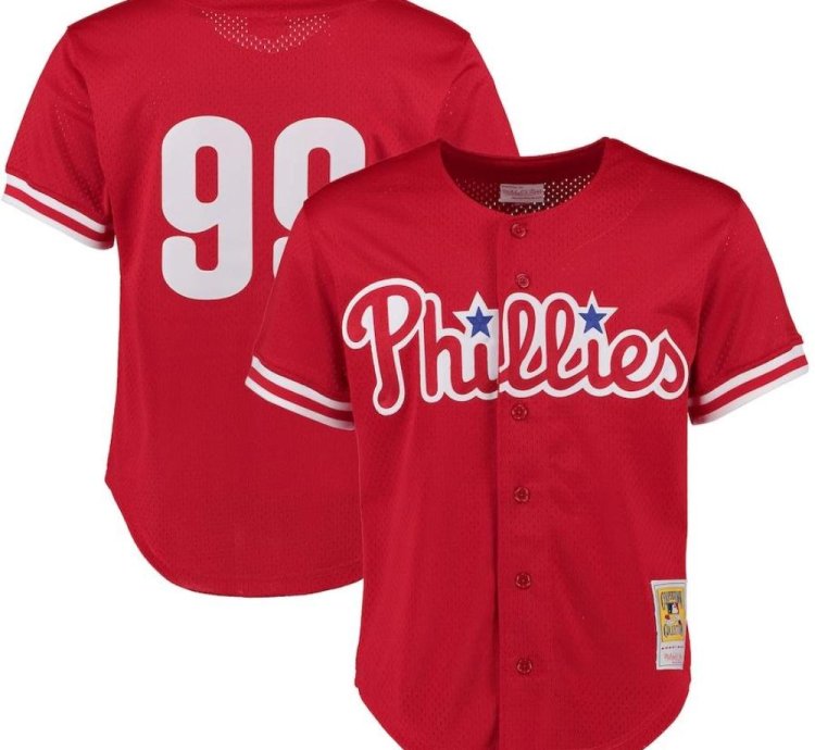 Philadelphia Phillies Mitch Williams Red 1993 Throwback Mesh Jersey
