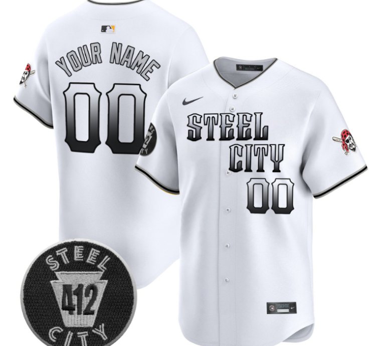 Custom Pittsburgh Pirates Jersey 412 Patch Vapor Premier Limited V8 Stitched White
