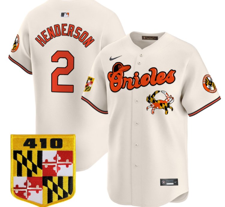 Gunnar Henderson Jersey 2 Baltimore Orioles 410 Chesapeake Crab Patch Limited Stitched Cream