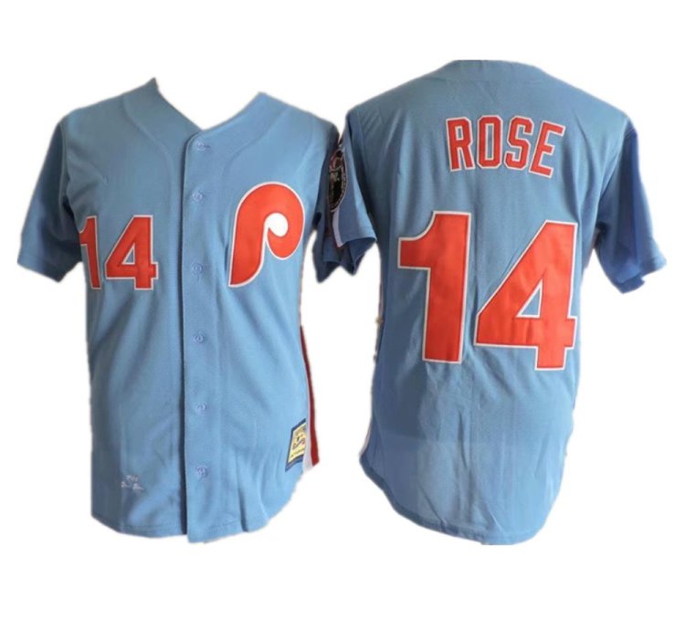 Philadelphia Phillies Pete Rose Blue Throwback Jersey