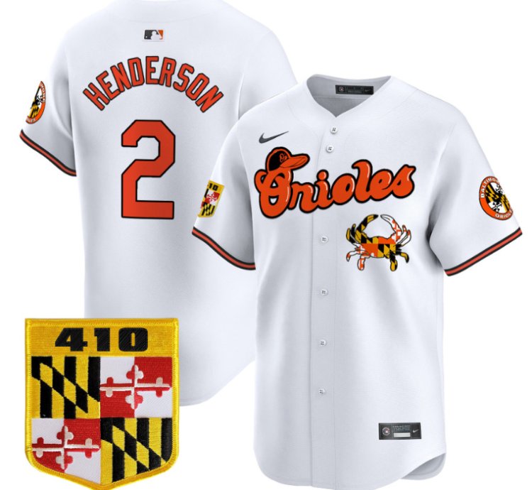 Gunnar Henderson Jersey 2 Baltimore Orioles 410 Chesapeake Crab Patch Limited Stitched White