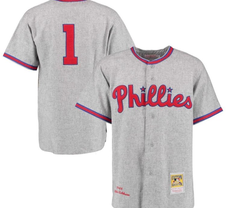 Philadelphia Phillies Richie Ashburn Gray 1948 Throwback Jersey