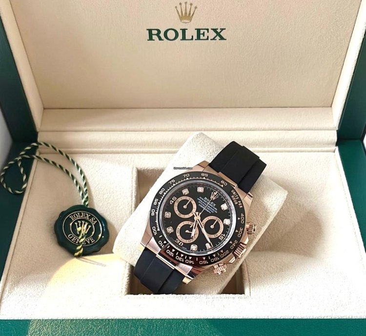 Rolex Daytona Unworn Full Set Rose Gold 116515ln Diamond Dial