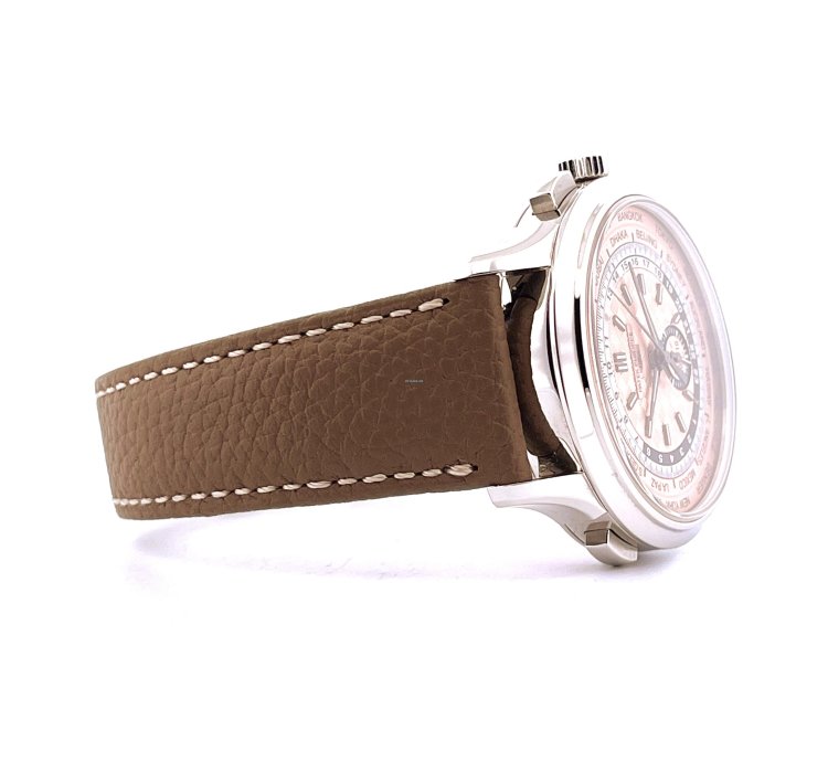 Patek Philippe World Time Chronograph Chrono Flyback Salmon Full Set Incl Inv 2nd Strap 5935a-001 Ger 2024