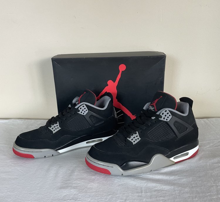 Nike Air Jordan 4 Retro Og Bred 2019 Men Us Size 10 5