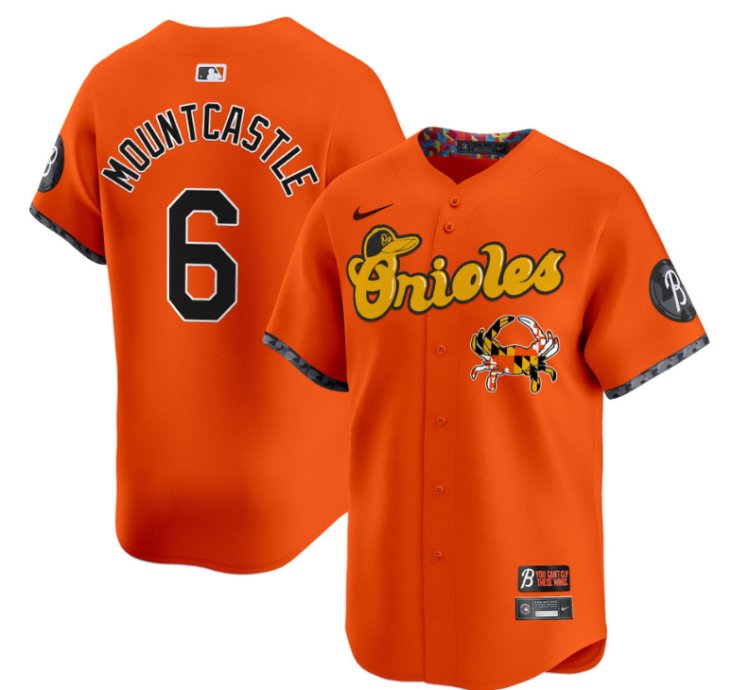 Ryan Mountcastle Jersey 6 Baltimore Orioles Maryland Blue Crab Vapor Stitched Orange