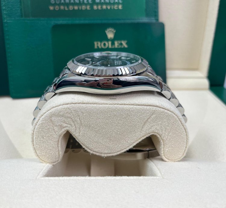 Rolex Sky-dweller White Rolesor Sky-dweller Watch - Blue Index Dial - Jubilee Fluted Bezel 326934