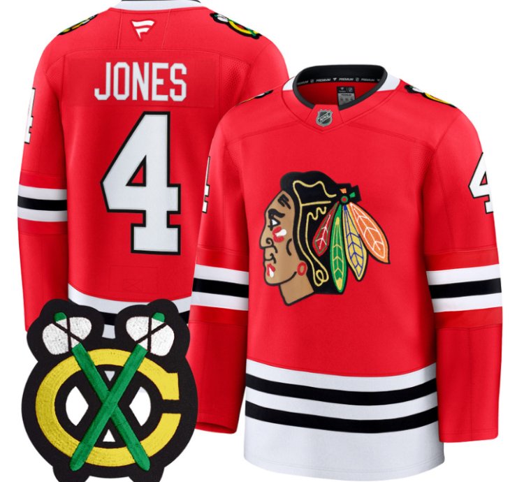 Seth Jones Jersey 4 Chicago Blackhawks Premium All Stitched Red