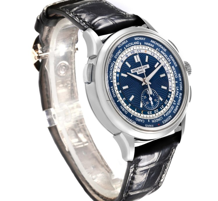 Patek Philippe World Time Chronograph Complications White Gold Mens Watch 5930 Box Papers