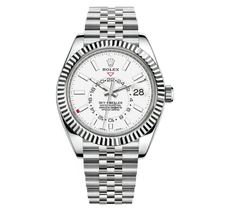 Rolex Sky-dweller White Rolesor Sky-dweller Watch - White Index Dial - Jubilee Bracelet 326934