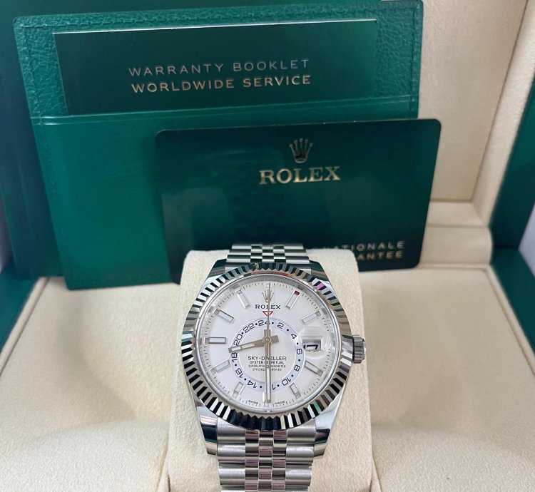 Rolex Sky-dweller White Rolesor Sky-dweller Watch - White Index Dial - Jubilee Bracelet 326934