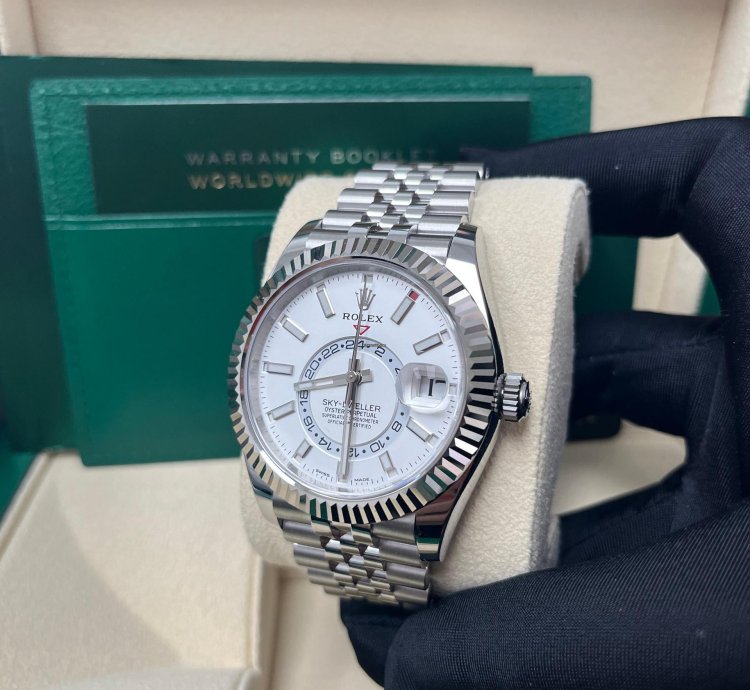 Rolex Sky-dweller White Rolesor Sky-dweller Watch - White Index Dial - Jubilee Bracelet 326934
