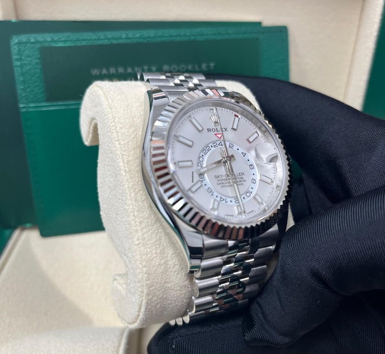 Rolex Sky-dweller White Rolesor Sky-dweller Watch - White Index Dial - Jubilee Bracelet 326934
