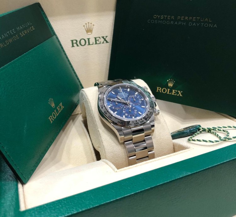 Rolex Daytona Unworn White Gold 116509 Cosmograph Daytona 40mm Blue Dial Oyster Bracelet