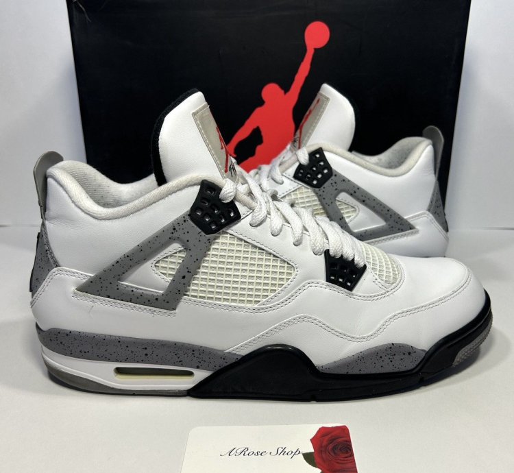 Nike Air Jordan 4 Retro White Cement Shoes Size 11 5