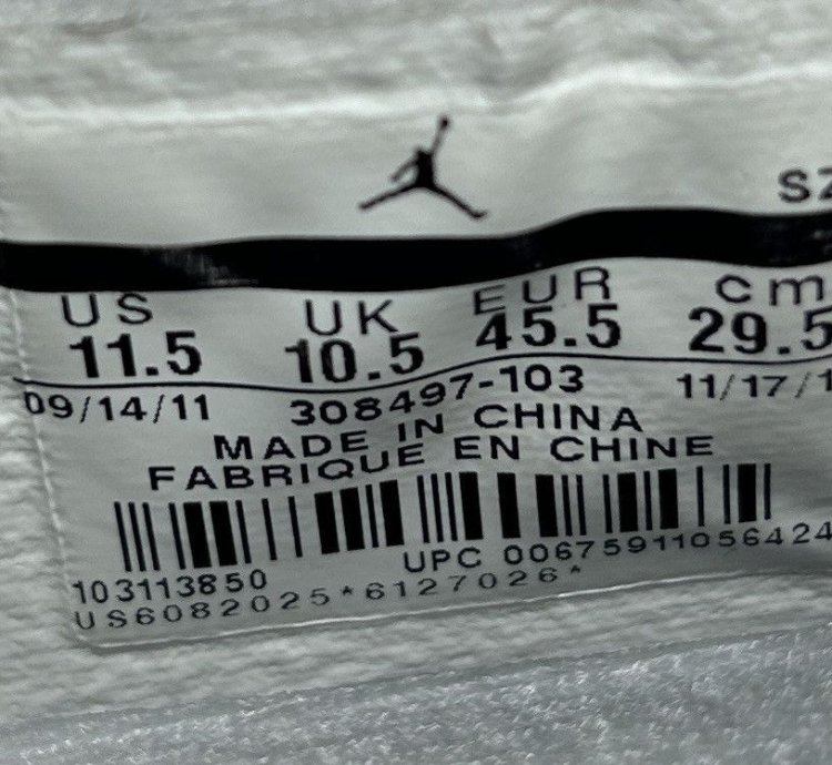 Nike Air Jordan 4 Retro White Cement Shoes Size 11 5