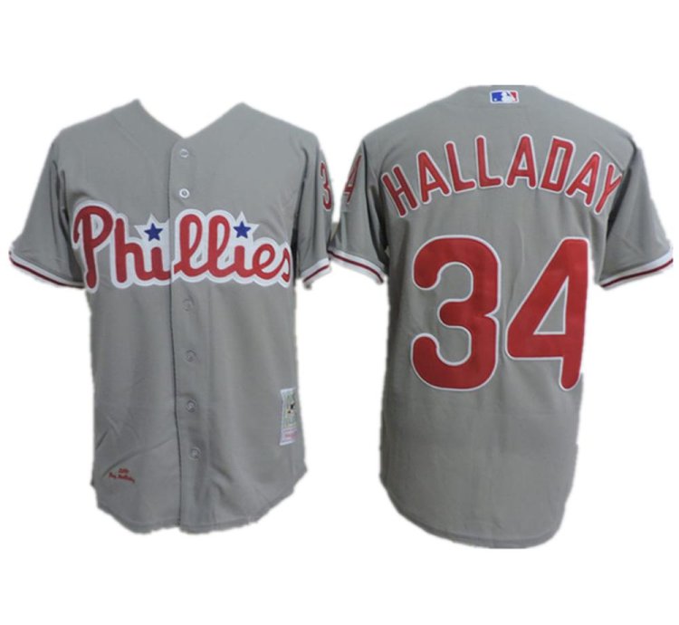 Philadelphia Phillies Roy Halladay Gray Throwback Jersey