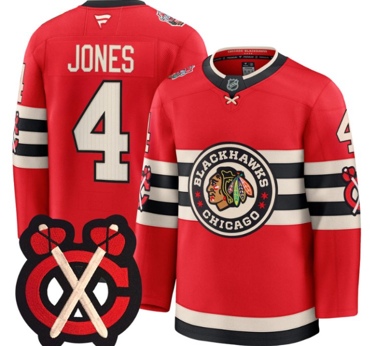 Seth Jones Jersey 4 Chicago Blackhawks Winter Classic Patch Stitched Red
