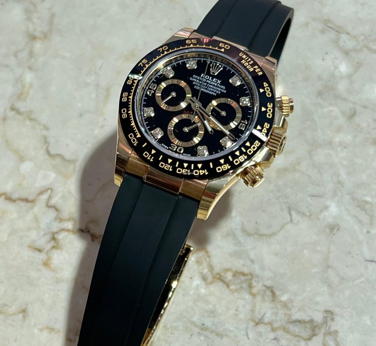 Rolex Daytona Unworn Yellow Gold Daytona 116518ln Black Diamond Dial