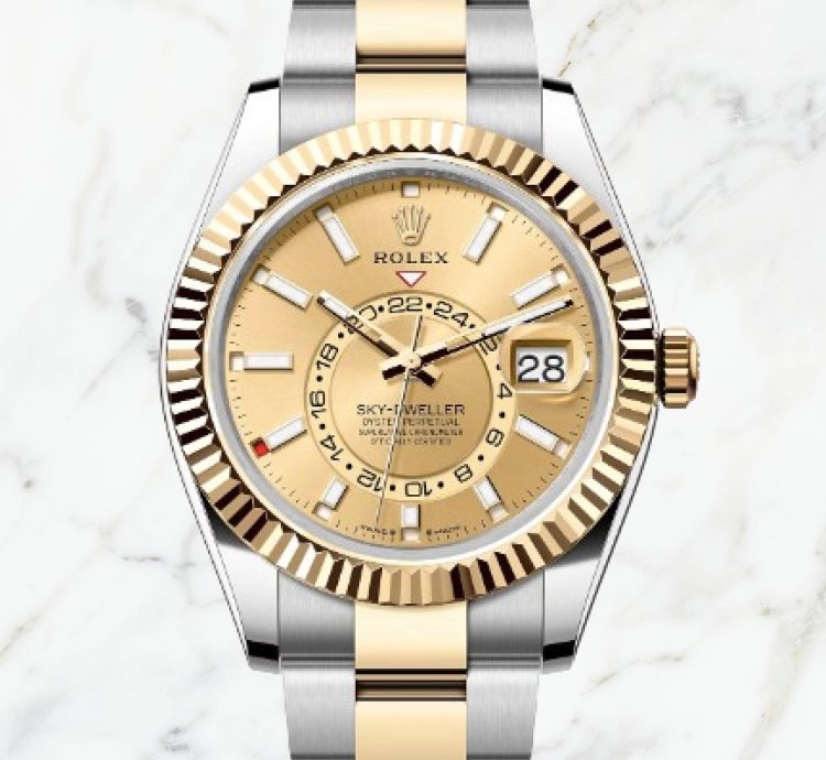 Rolex Sky-dweller Yellow Gold Champagne Dial 336933 new Unworn