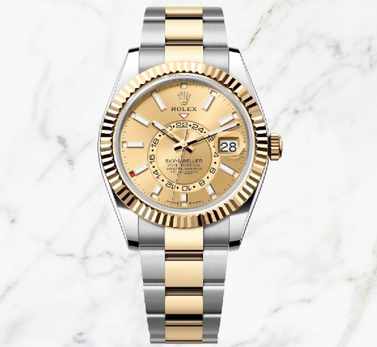 Rolex Sky-dweller Yellow Gold Champagne Dial 336933 new Unworn