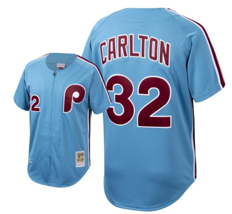 Philadelphia Phillies Steve Carlton Blue Throwback Jersey