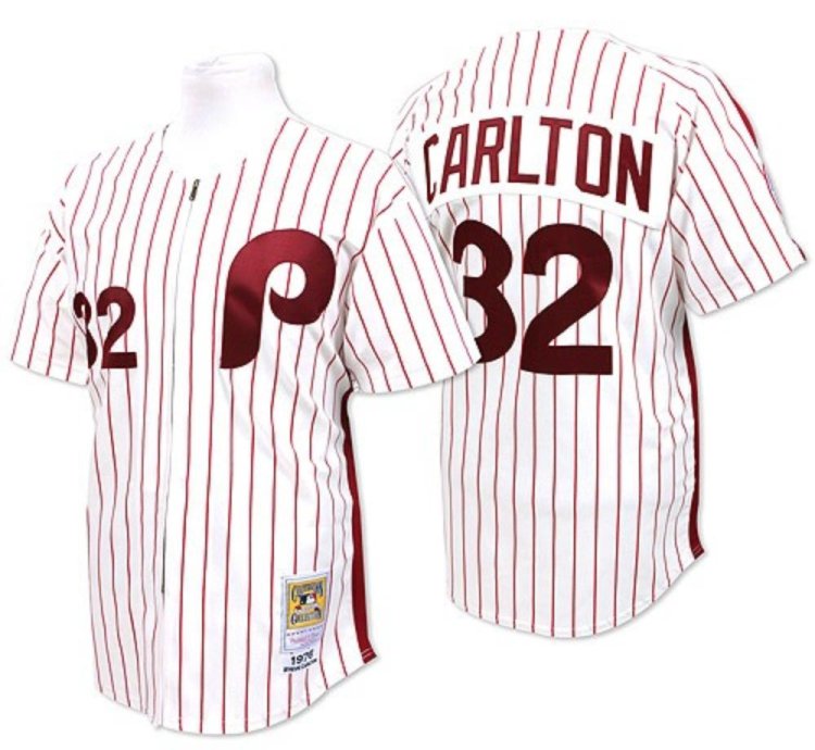 Philadelphia Phillies Steve Carlton White 1976 Throwback Jersey