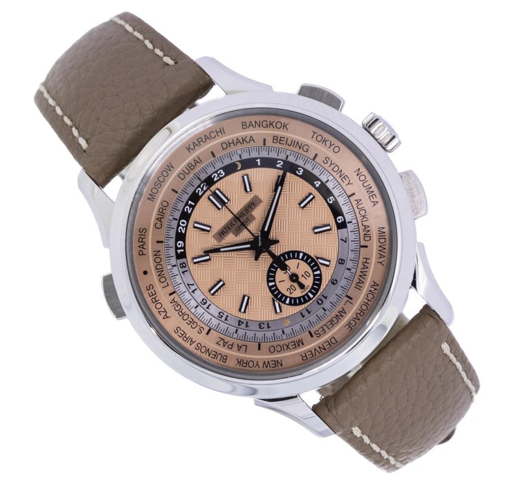 Patek Philippe World Time Chronograph Flyback Salmon Dial Box And Papers 2023 5935a