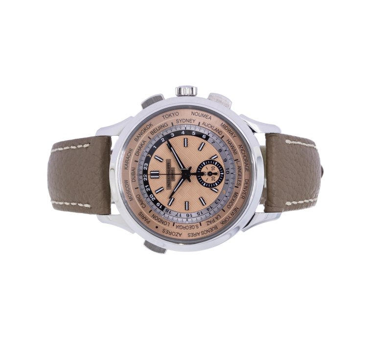 Patek Philippe World Time Chronograph Flyback Salmon Dial Box And Papers 2023 5935a