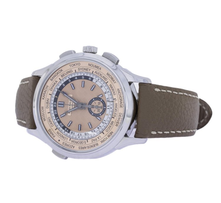 Patek Philippe World Time Chronograph Flyback Salmon Dial Box And Papers 2023 5935a