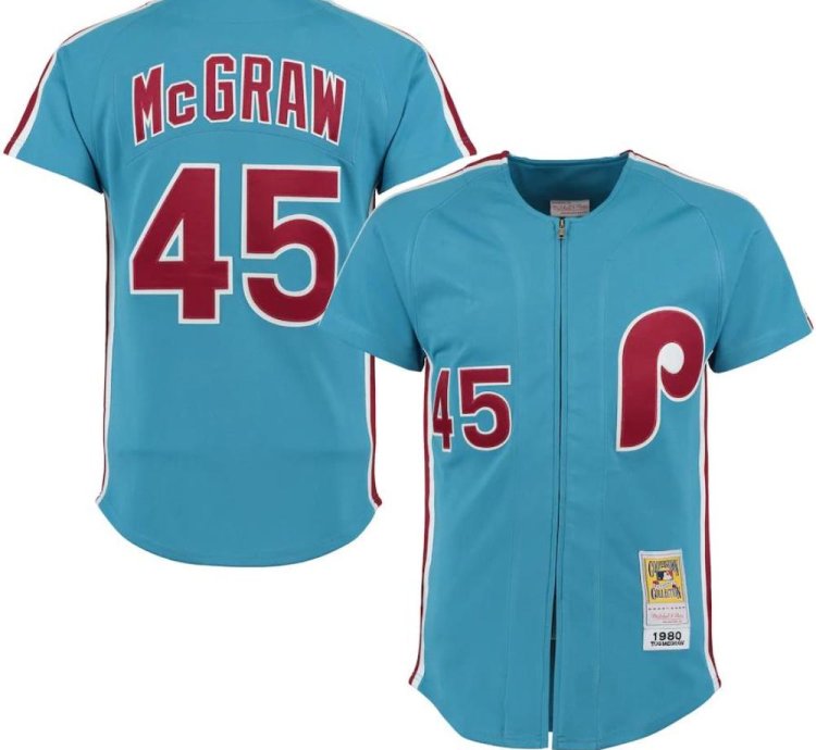 Philadelphia Phillies Tug Mcgraw Blue 1980 Throwback Jersey