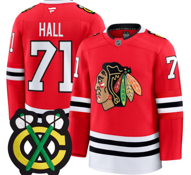 Taylor Hall Jersey 71 Chicago Blackhawks Premium All Stitched Red
