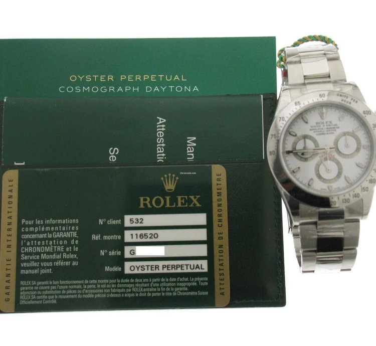 Rolex Daytona White 116520 Nos Serial Luminova Lc 532 Saudi Arabia
