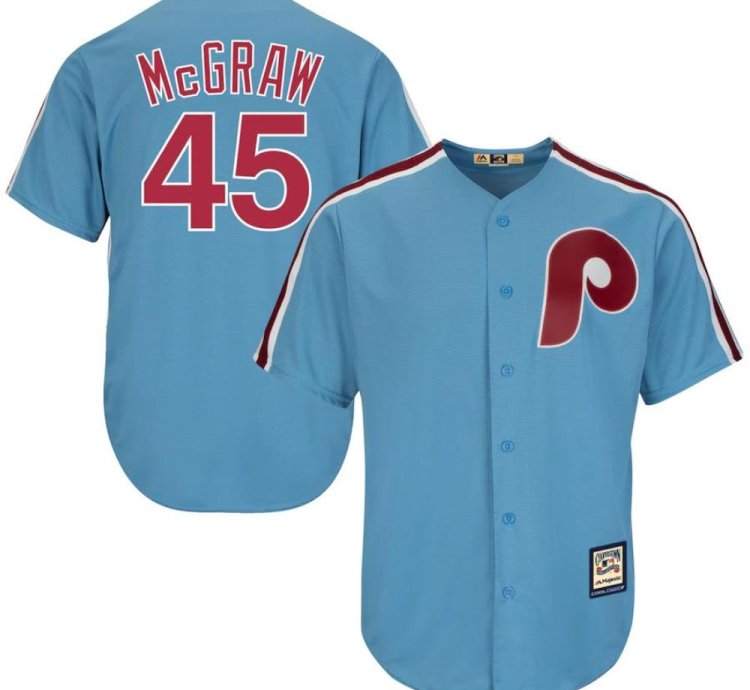 Philadelphia Phillies Tug Mcgraw Blue Throwback Jersey