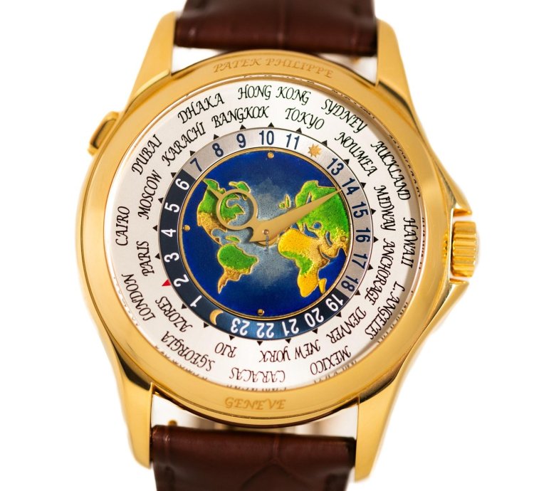 Patek Philippe World Time Cloisonn Ref 5131j-001 18k Yellow Gold Folding Clasp Box Papers Bj-2010 Excellent