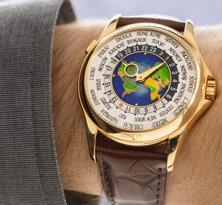 Patek Philippe World Time Cloisonn Ref 5131j-001 18k Yellow Gold Folding Clasp Box Papers Bj-2010 Excellent