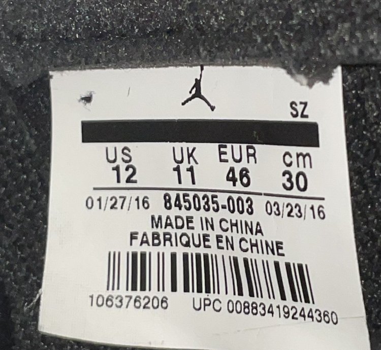 Nike Air Jordan 5 Black Metallic Size 12