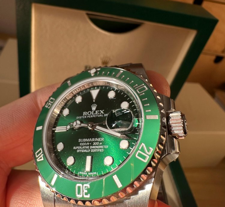 Rolex Submariner Date 116610lv Hulk Full Set Full Stickers Qr Code Italiano