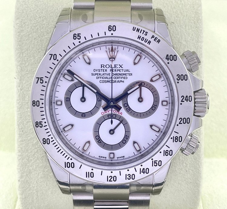Rolex Daytona White Aph Dial New Unworn Fully Stickers Qr Code Full Set Box Papers - Long Clasp