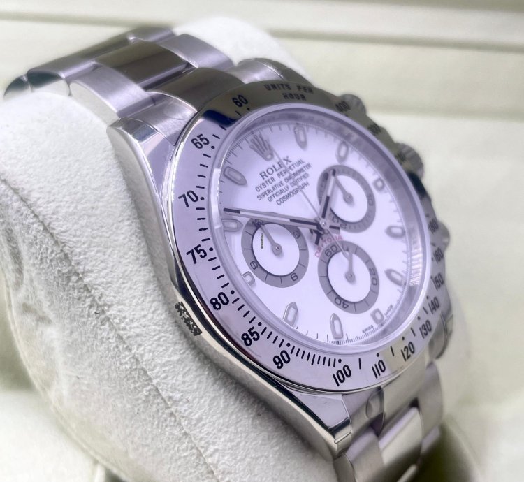 Rolex Daytona White Aph Dial New Unworn Fully Stickers Qr Code Full Set Box Papers - Long Clasp