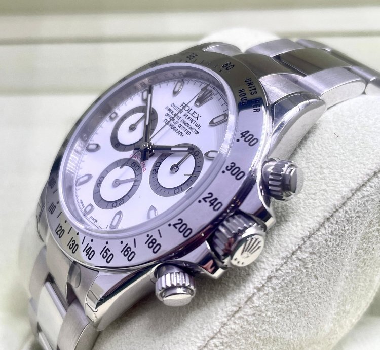 Rolex Daytona White Aph Dial New Unworn Fully Stickers Qr Code Full Set Box Papers - Long Clasp