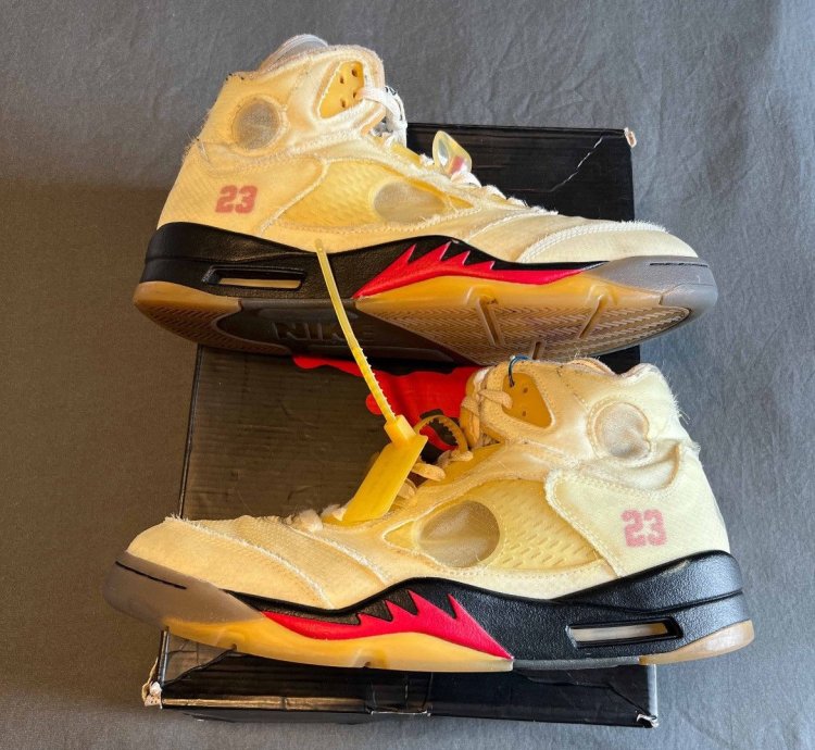 Nike Air Jordan 5 Off White Sail Size 12 5 Dh8565 100
