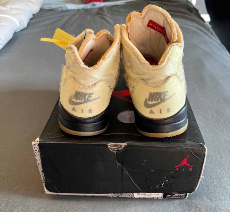 Nike Air Jordan 5 Off White Sail Size 12 5 Dh8565 100